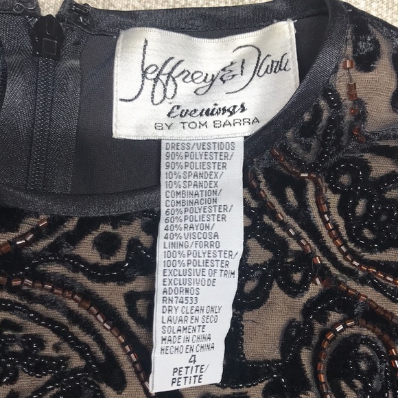 Jeffrey & Dara Evenings by Tom Barra Black Beaded Mini Dress - Picture 4 of 10